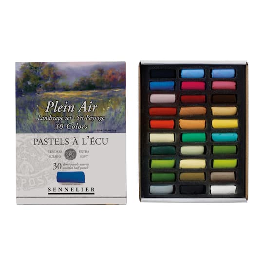 Sennelier Plein Air Landscape Colors Extra-Soft Pastel Half Stick Set, 30ct.